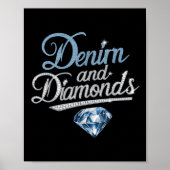 Denim en diamanten trendy Mode stijl Poster (Voorkant)