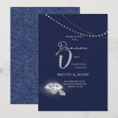 Denim en diamanten uitnodiging (Voorkant / Achterkant)