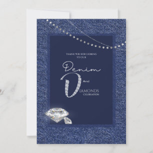Denim en diamanten uitnodiging
