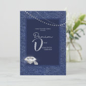 Denim en diamanten uitnodiging (Staand voorkant)