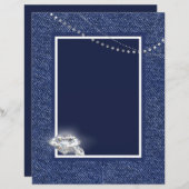 Denim en diamanten uitnodiging (Voorkant / Achterkant)