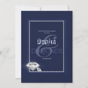 Denim en diamanten uitnodiging