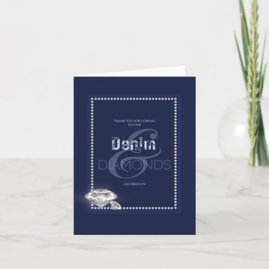 Denim en diamanten uitnodiging (Voorkant)
