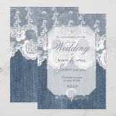 Denim en diamanten Uitnodiging (Voorkant / Achterkant)