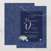 Denim en diamanten uitnodiging (Voorkant / Achterkant)