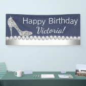 Denim en diamanten verjaardagsfeest banner (Beurs)