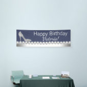 Denim en diamanten verjaardagsfeestbanner spandoek (Beurs)