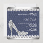 Denim en Diamanten Verjaardagsfeestje Kaart (Achterkant)