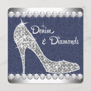 Denim en Diamanten Verjaardagsfeestje Kaart