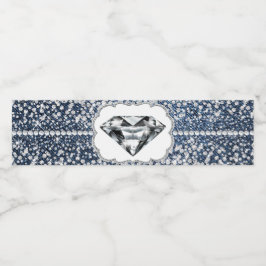 Denim en diamanten waterfleslabels waterfles etiket