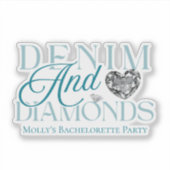 Denim en diamanten - Western vrijgezellenontwerp Sticker (Voorkant)