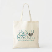 Denim en diamanten - Western vrijgezellenontwerp Tote Bag (Voorkant)