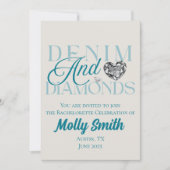 Denim en diamanten - Westerne vrijgezellenfeest Kaart (Voorkant)