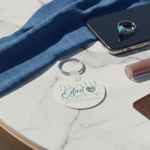 Denim en Diamanten Westerse Bachelorette Sleutelhanger