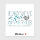 Denim en Diamanten Westerse Bachelorette Sticker (Vel)