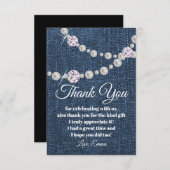 denim en diamantparel , dank u wel , kaart (Voorkant / Achterkant)