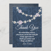 denim en diamantparel , dank u wel , kaart (Voorkant / Achterkant)