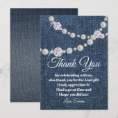 denim en diamantparel , dank u wel , kaart (Voorkant / Achterkant)