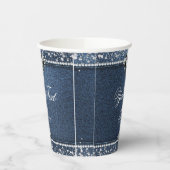 Denim- en Diamond Birthday Party Paper Cups Papieren Bekers (Links)