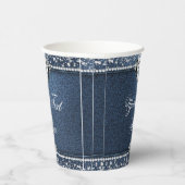 Denim- en Diamond Birthday Party Paper Cups Papieren Bekers (Rechts)