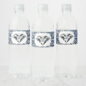 Denim en Diamond Water Flessenetiketten Waterfles Etiket (Flessen)