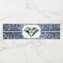 Denim en Diamond Water Flessenetiketten Waterfles Etiket