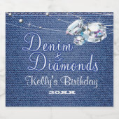 Denim en Diamonds Bier Etiket (Enkel label)
