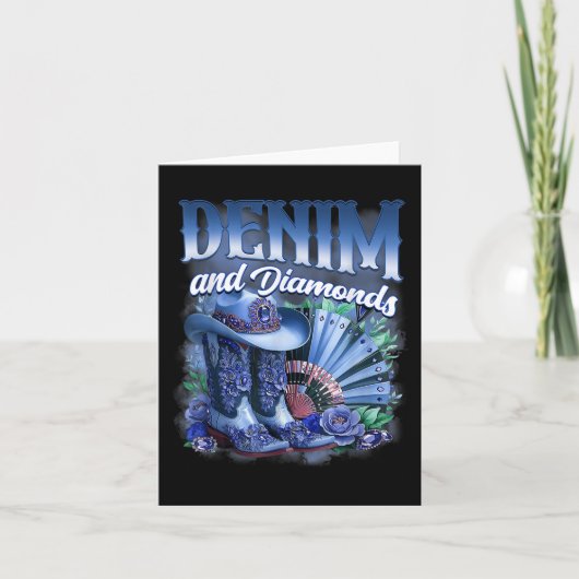 Denim en Diamonds Country Western Cowgirl Laarzen  Kaart (Voorkant)