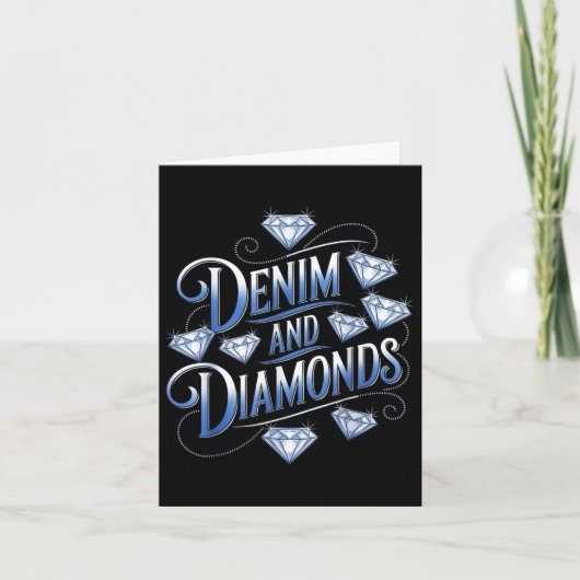 Denim en Diamonds Country Westerne Bachelorette Pa Kaart (Voorkant)