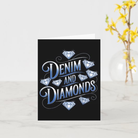 Denim en Diamonds Country Westerne Bachelorette Pa Kaart (Gele Bloem)