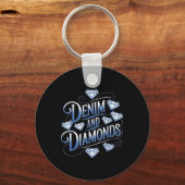 Denim en Diamonds Country Westerne Bachelorette Pa Sleutelhanger (Voorkant)