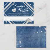Denim- en Diamonds Diaper Raffle-behuizing Informatiekaartje (Voorkant / Achterkant)
