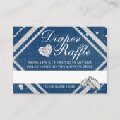 Denim- en Diamonds Diaper Raffle-behuizing Informatiekaartje (Voorkant)
