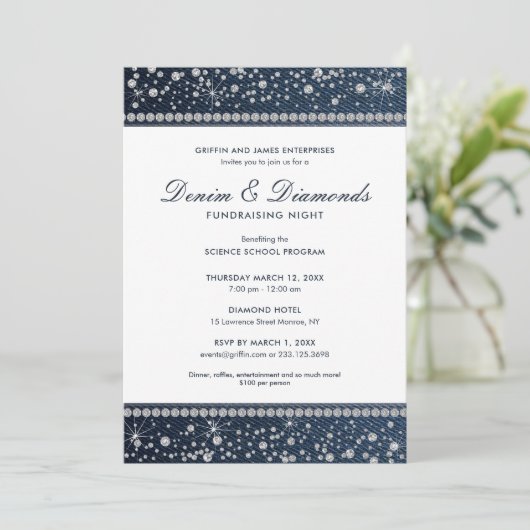 Denim en Diamonds Kaart (Staand voorkant)