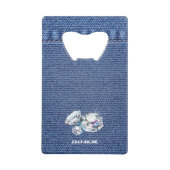 Denim en Diamonds, land Creditkaart Flessenopener (Achterkant)