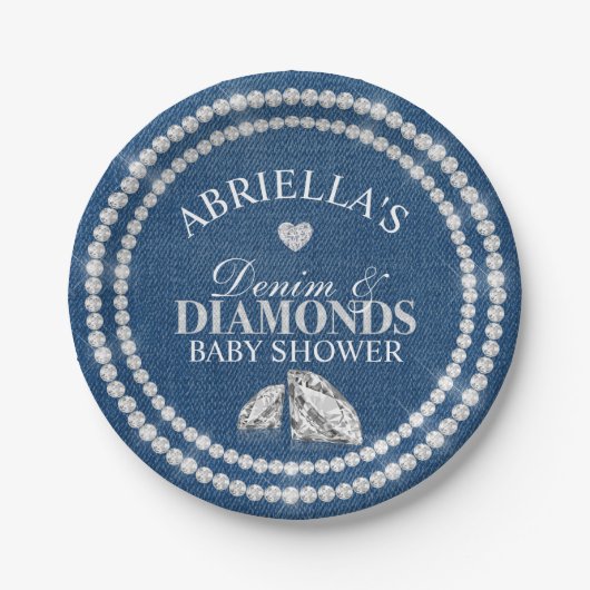 Denim en Diamonds Papieren Bordje (Voorkant)