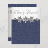 Denim en Diamonds Party Kaart (Voorkant / Achterkant)