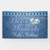 Denim en Diamonds Party Spandoek (Horizontaal)