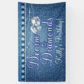 Denim en Diamonds Party Spandoek (Verticaal)
