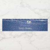 Denim en Diamonds Waterfles Etiket (Enkel label)