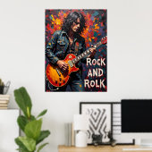 Denim en gitaar poster (Thuiskantoor)