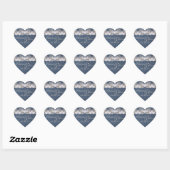 Denim en Kant Envelope Seal Hart Sticker (Vel)