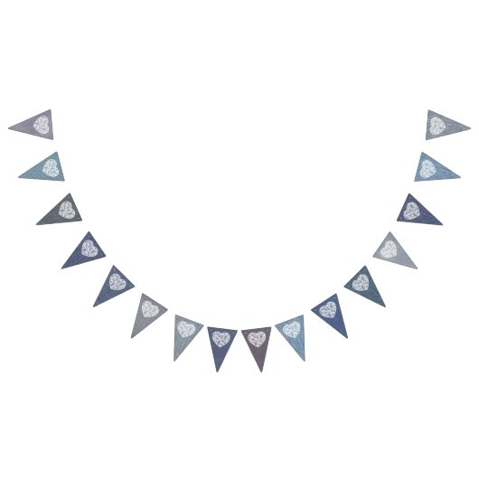 Denim en Kant Hart Bunting Banner Vlaggen (Alle)
