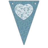 Denim en Kant Hart Bunting Banner Vlaggen (Tweede vlag)