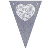 Denim en Kant Hart Bunting Banner Vlaggen (Eerste vlag)