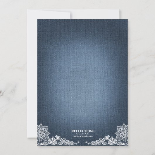Denim en Lace Bridal Shower Invitation Kaart (Achterkant)