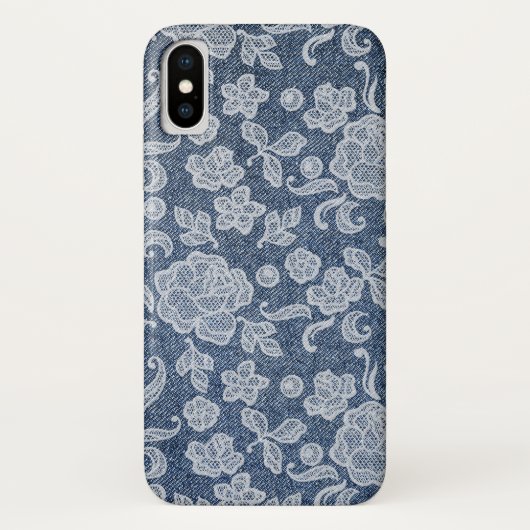 Denim en Lace Chic Glam Phone Case (Achterkant)