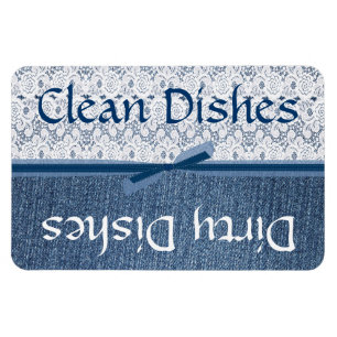Denim en Lace Dishwasher Magnet Magneet