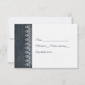 Denim en Lace Rsvp met envelop (Voorkant)