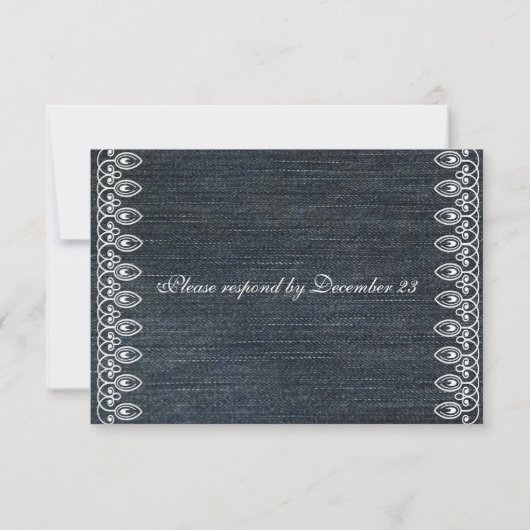 Denim en Lace Rsvp met envelop (Achterkant)